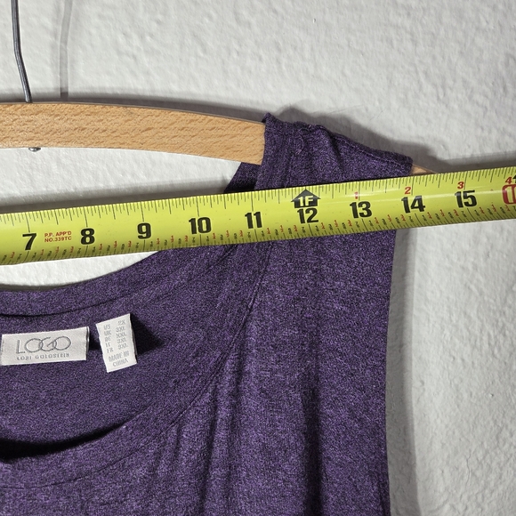 LOGO By Lori Goldstein Purple Tunic Tank Top Plus Size 2X Sleeveless Crew Neck - Picture 12 of 15